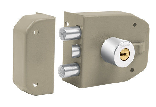 Cerradura de sobreponer, modelo 770, llave de puntos, 2 barras