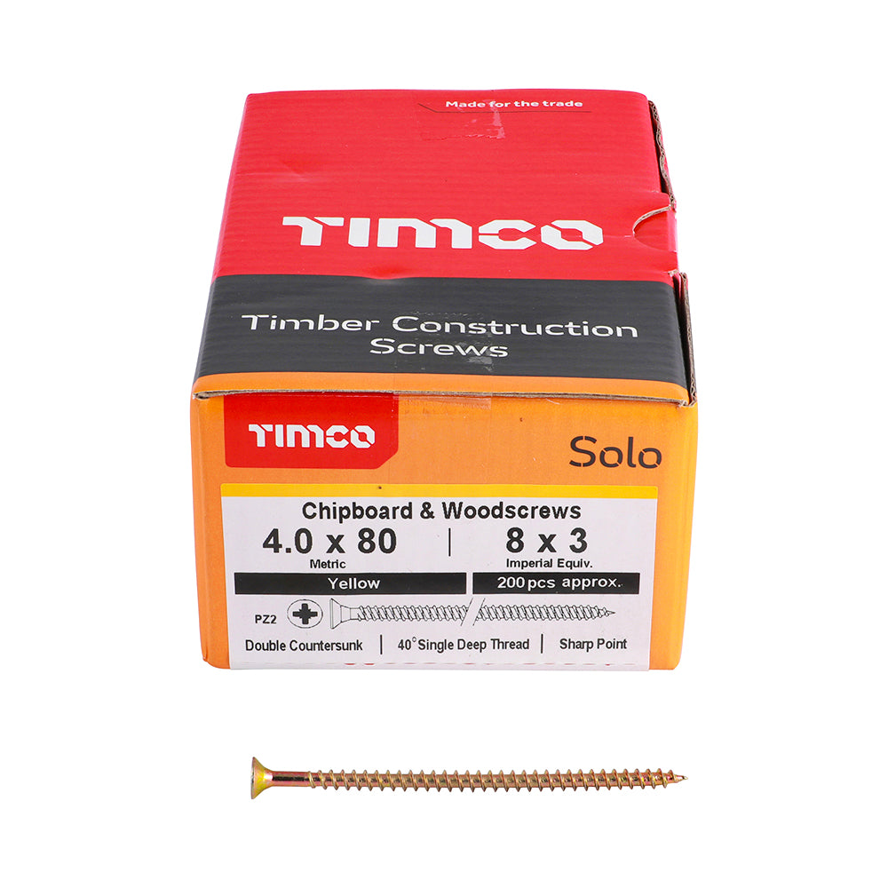 Tornillos para madera y aglomerado 4,0 × 80 mm (PZ)